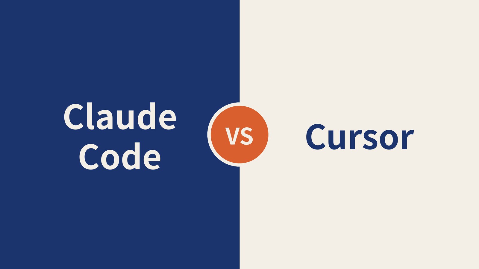 左右2分割に「Claude Code」「Cursor」の文字と中央の「VS」（AIレビュー作成のオリジナル画像）