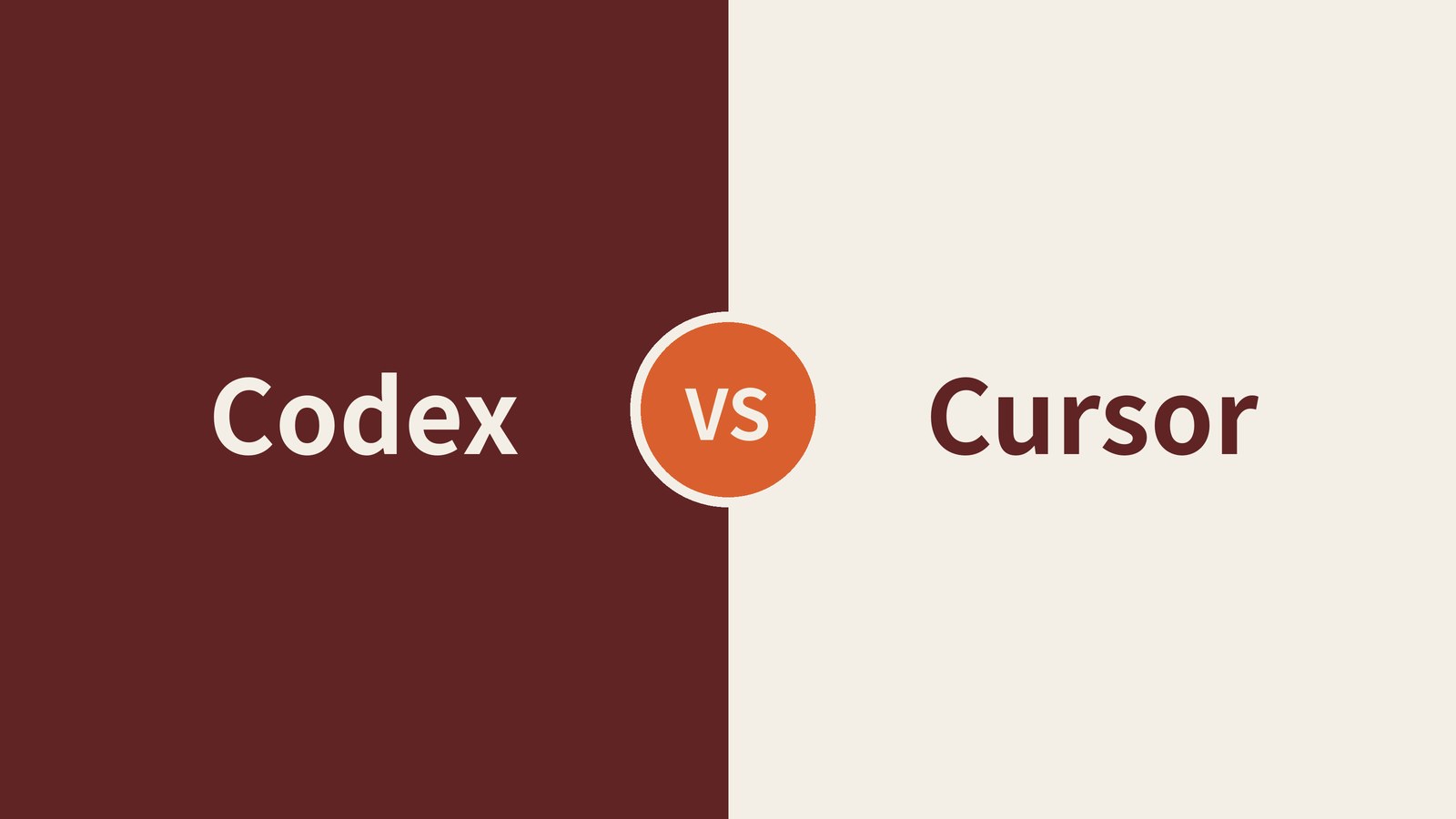 左右2分割に「Codex」「Cursor」の文字と中央の「VS」（AIレビュー作成のオリジナル画像）